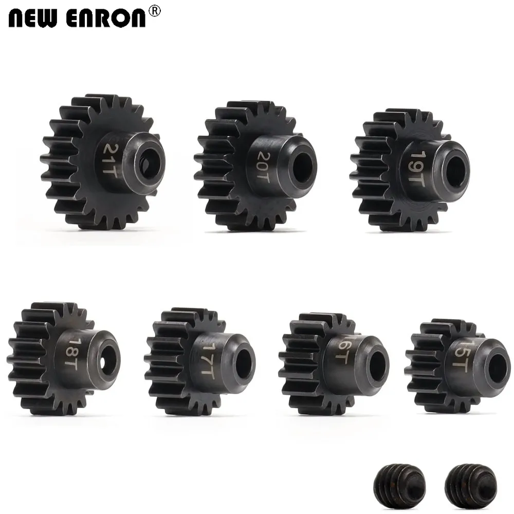 NEW ENRON 5MM Steel Pinion Gear 15T 16T 17T 18T 19T 20T 21T Teeth 1Mod Shaft  #6491X FOR 1/5 RC Car Traxxas XMaxx 77086-4 E-Revo