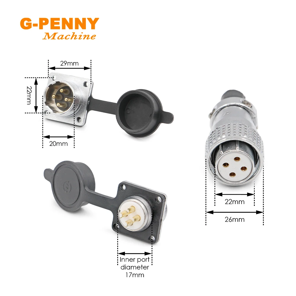 G-Penny Spindle Motor Aviation Plug Air Plug Parts H17-4 H20-4 Engraving Machine Accessories