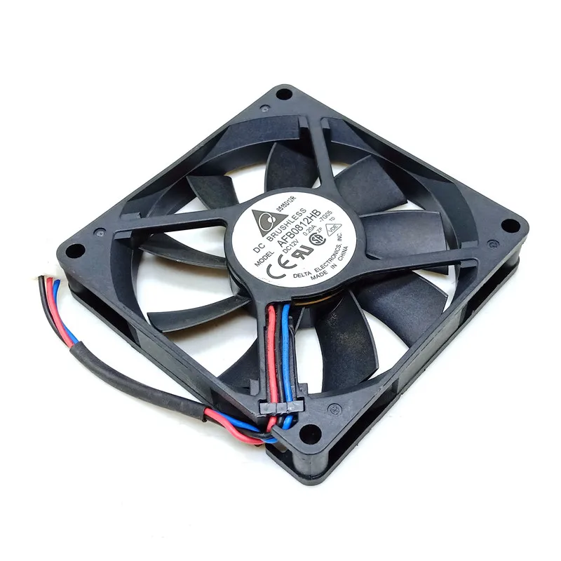 Original Delta AFB0812HB Server Fan 8CM 80MM 8015 80*80*15MM Double ball bearing Cooling fan 12V 0.2A 3 wire fan with 3PIN