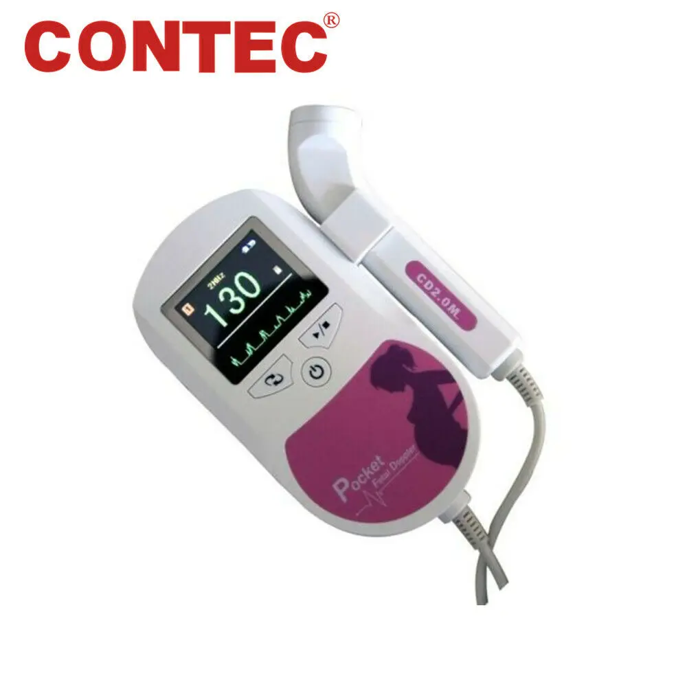 Contec Handheld Color Prenatal Fetal Doppler 3MHz Probe Baby Heart Beat Monitor