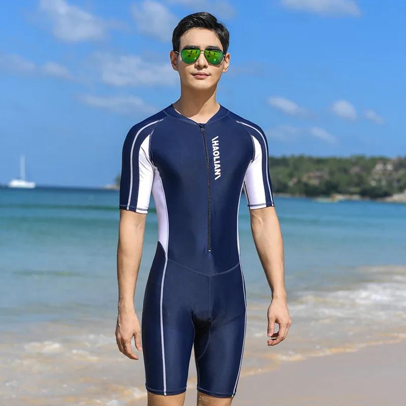 Men UV-proof Sunscreen One-piece Swimwear Short Sleeve Long Sleeve Jump Suit Swimsuit Beach Clothes Five points Pants Long Pants