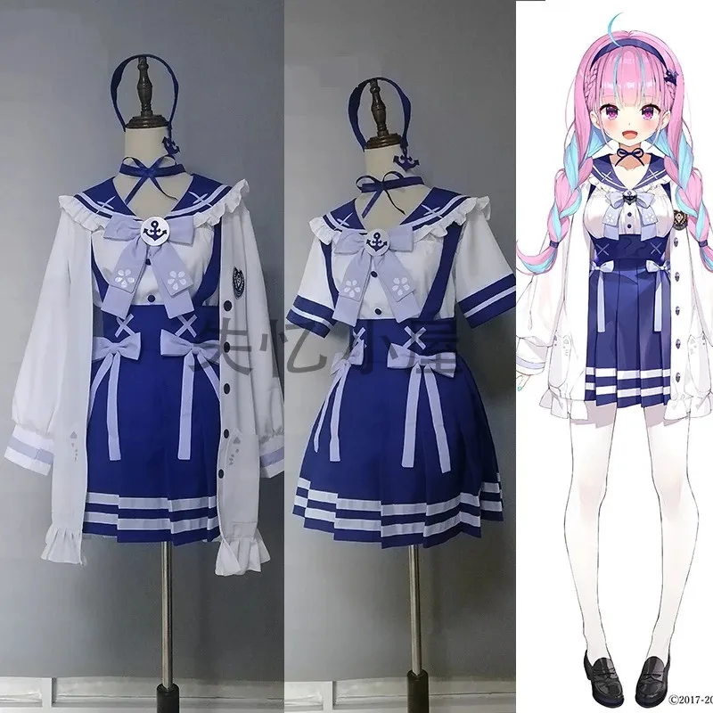 

COSLEE VTuber Hololive Minato Aqua SJ Lovely Dress Uniform Cosplay Costume Halloween Party Outfit For Women Girls NEW