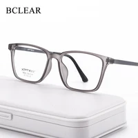 BCLEAR montura de gafas ópticas para hombre, montura de gafas ultraligera de titanio puro para mujer, gafas graduadas cuadradas transparentes con marco grande