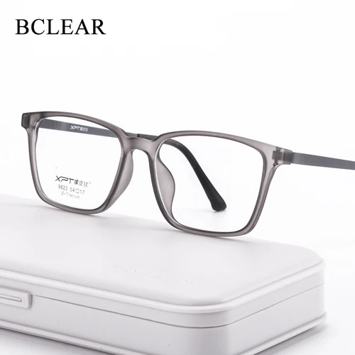 BCLEAR montura de gafas ópticas para hombre, montura de gafas ultraligera de titanio puro para mujer, gafas graduadas cuadradas transparentes con marco grande