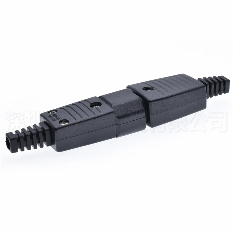 IEC C15 C14 C13 power connector 10A250V AC 3 prong electric plug adapter female male wiring Industrial IC work accessories black