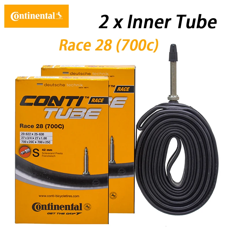 1 Pair Continental Race 28 Road Bike Bicycle Inner Tube 700c x 20-25 Presta 42mm 60mm Bike Inner Tire French Valve Sclaverand