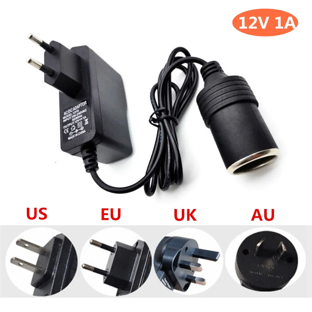 220V AC to DC 12V 1A 2A 3A Car Cigarette Lighter Charger Transformer Adapter Socket Car Electronic Devices EU UK US AU Plug