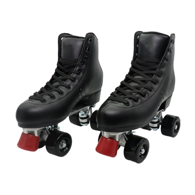 

Cowhide Roller Skates Double Line Unisex Adults Children Sport Patines Fitness Sport Exercise Quad Skates Boots Size 35-44