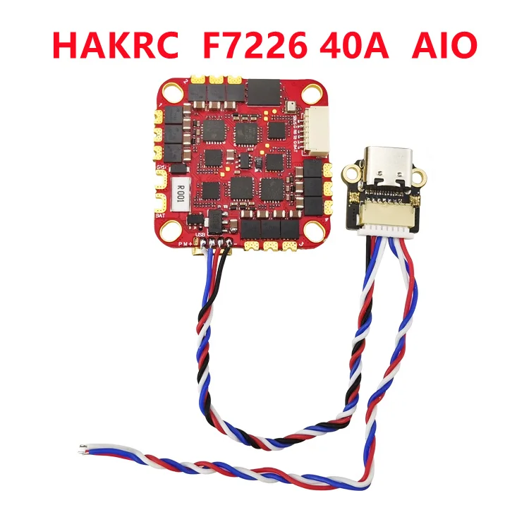 

HAKRC F7226 40A AIO BMI270 Baro BlackBox Current Sensor F722 Flight Controller BLHELIS 4in1 ESC 2-6S for RC FPV Freestyle Drone