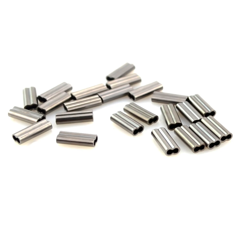 50Pcs Double Copper Fishing Tube Fishing Wire Pipe Crimping Sleeves Connector Fishing Accessories