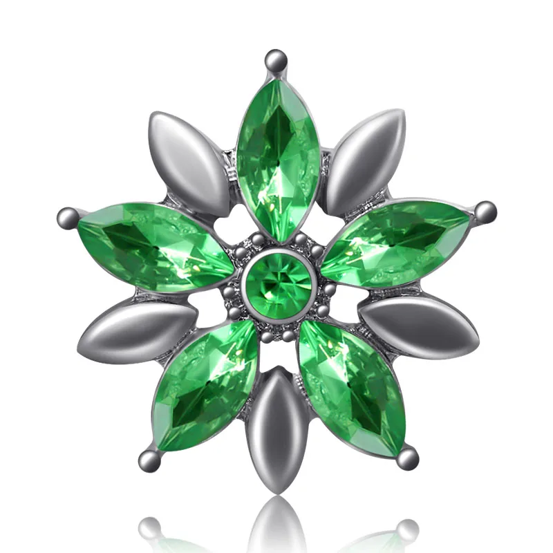 KZ3503 New Flower rhinestone Beauty 20MM snap buttons fit DIY 18MM snap bracelet snap jewelry Christmas Gift