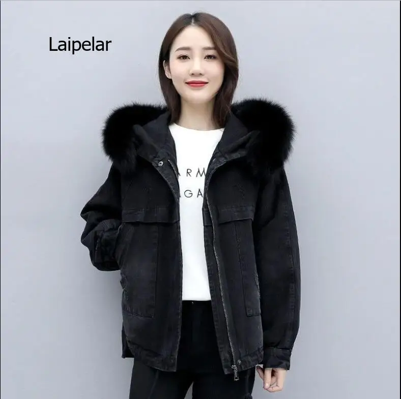 Winter Women's Denim Jacket Female Jean Coat Women Parka  3XL Thick Black Denim Jackets Ladies Coats Outerwear