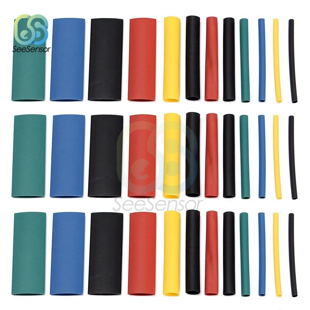 127 pezzi 140 pezzi 164 pezzi 328 pezzi 530 pezzi poliolefina termorestringente assortito tubo termorestringente cavo isolato guaina Set di tubi