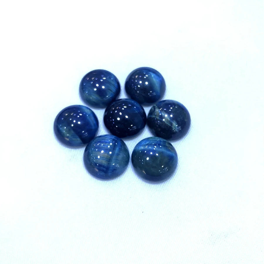 Wholesale 5pcs/lot Natural Blue Tiger Eye Bead Cabochons 6mm8mm 10mm 12mm 16mm Round Gem stone Cabochon Jewelry Ring Face