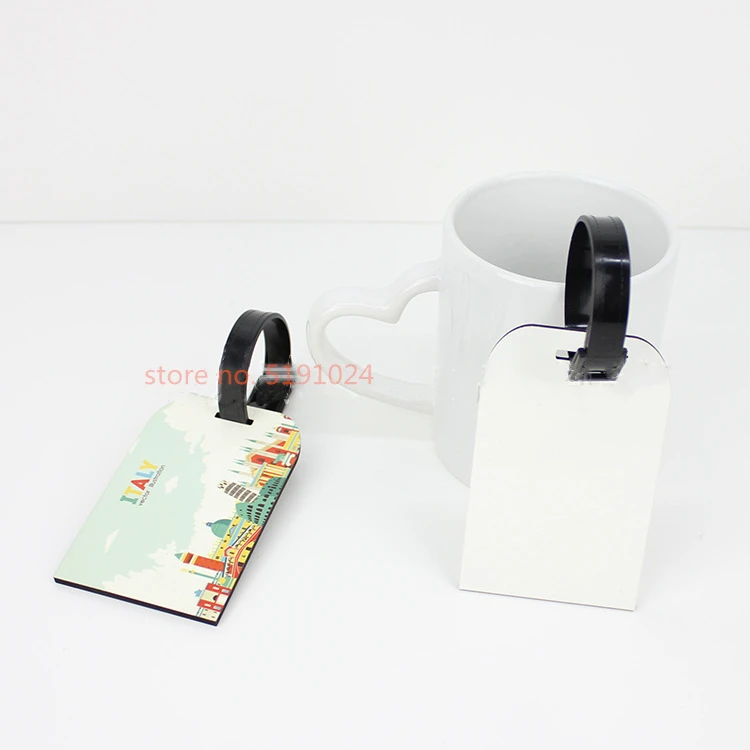 woodiness MDF luggage tags for sublimation with hole heat transfer printing blank Travel luggage tag consumables 20pcs/lot