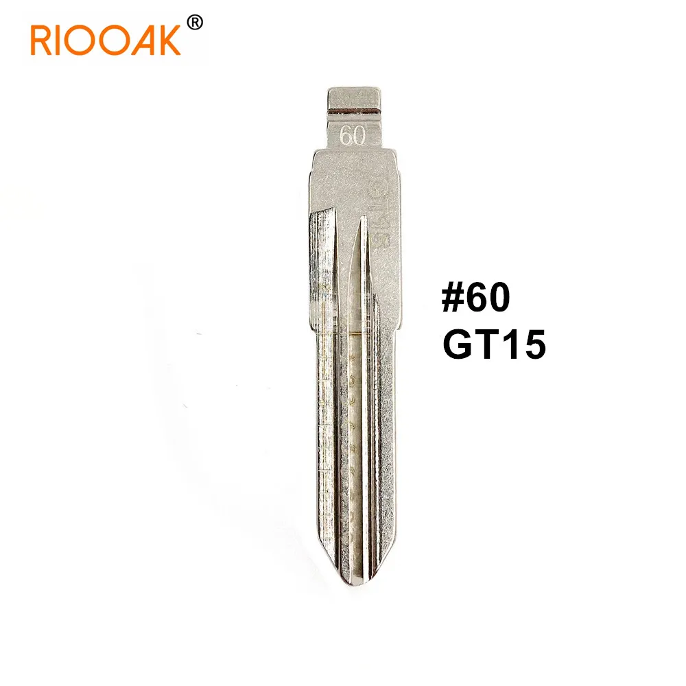 5pcs GT15 #60 2 In 1 Lishi Key Blade Uncut Metal Shearing Teeth Blank Engraved Line Blade  For Fiat Palio Ferrari