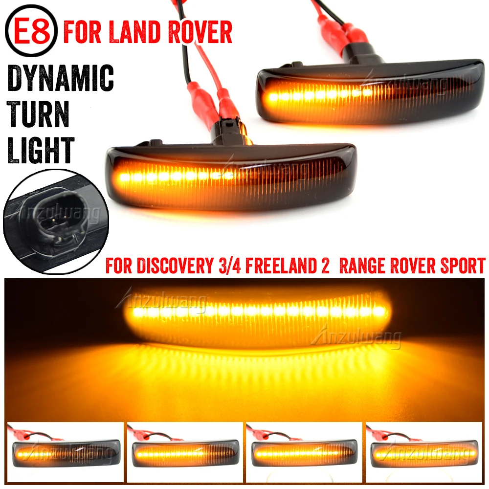 LED Side Marker Light for Land Rover Discovery 3 4 Freeland 2 Range Rover Sport Dynamic Turn Signal Smooth Flowing Light OE plug