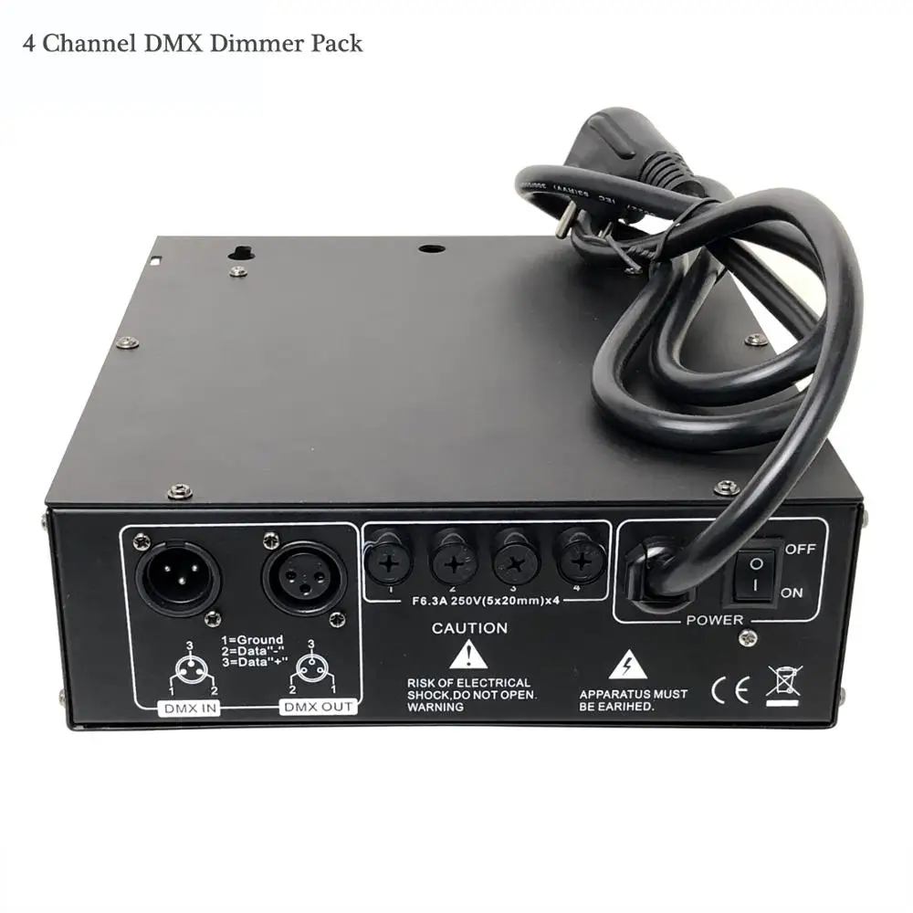 DMX Dimmer Rear Controller Pack 4 Channels 1kw Switch Pack Auto/DMX 512 Light Dimming Mode For Stage Light Effect Fixture