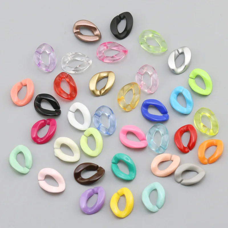 (JM6582)Wholesale 23mm*17mm etc. Multi-Color Multi-Size Acrylic Twisted Chains Assembled Parts Beads Diy Jewelry Findings