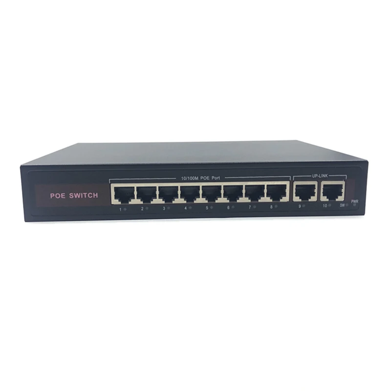 48V  Ethernet  POE switch  with 8 port 10/100Mbps Port IEEE 802.3 af/at Suitable for IP camera/Wireless AP/CCTV camera system