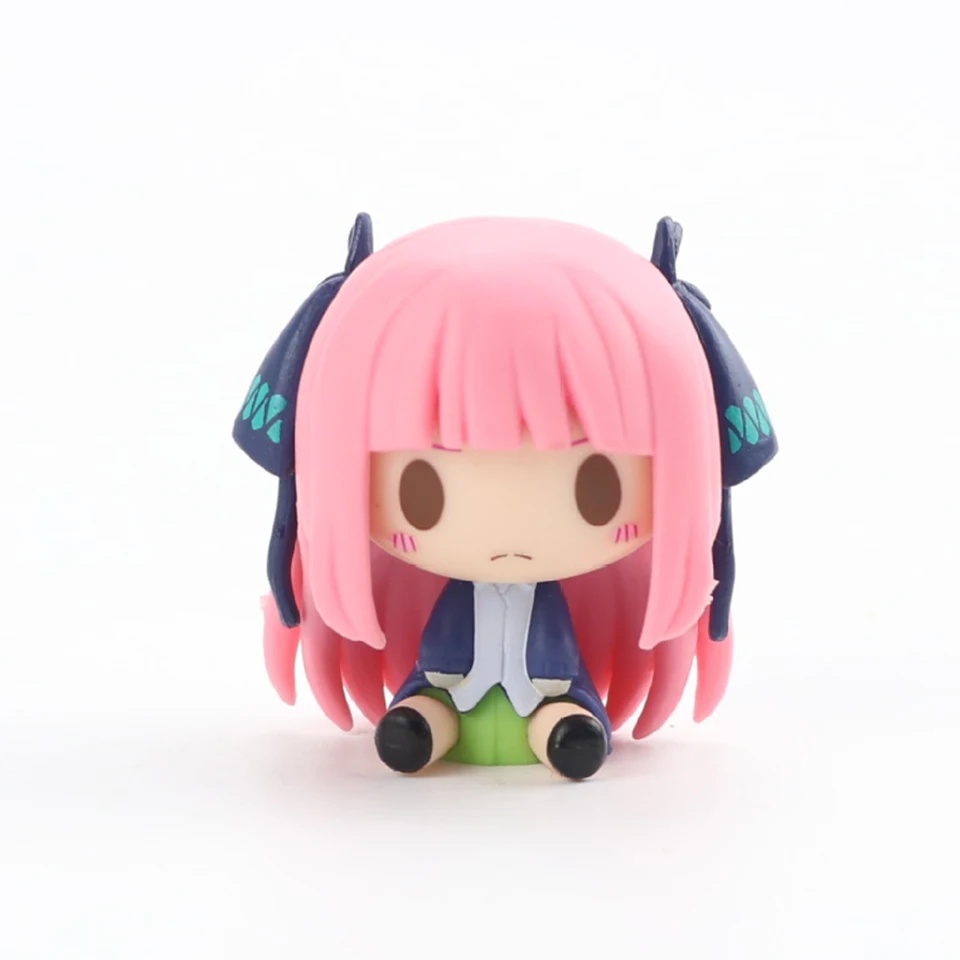 Qwiooe 5Pcs 5cm Gotoubun No Hanayome Nakano Ichika Nino Sanjiu Yotsuba Itsuki Anime Figure Figurine Model Doll