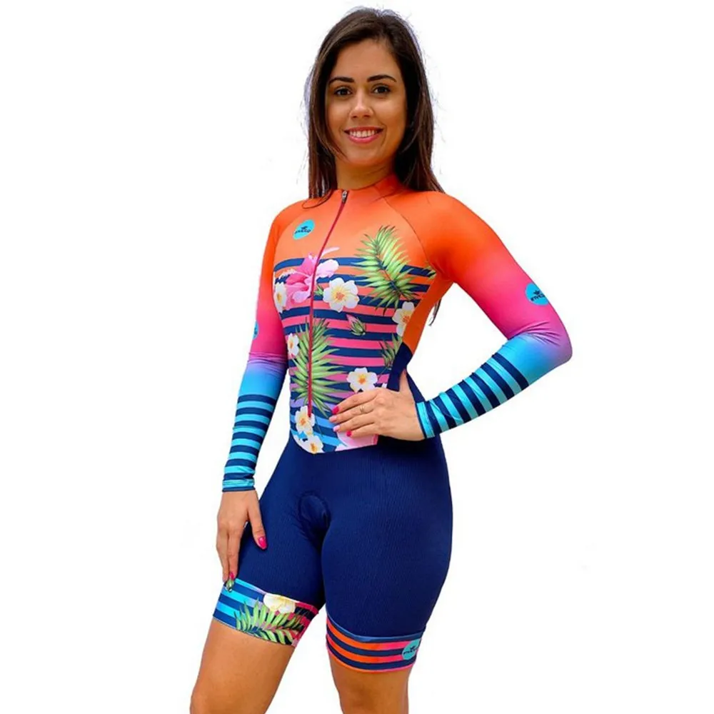 Invicto Cycling Women Triathlon Skinsuit monkey Jumpsuit Mtb Sun protection bike Kit Professional athlete training sportswear