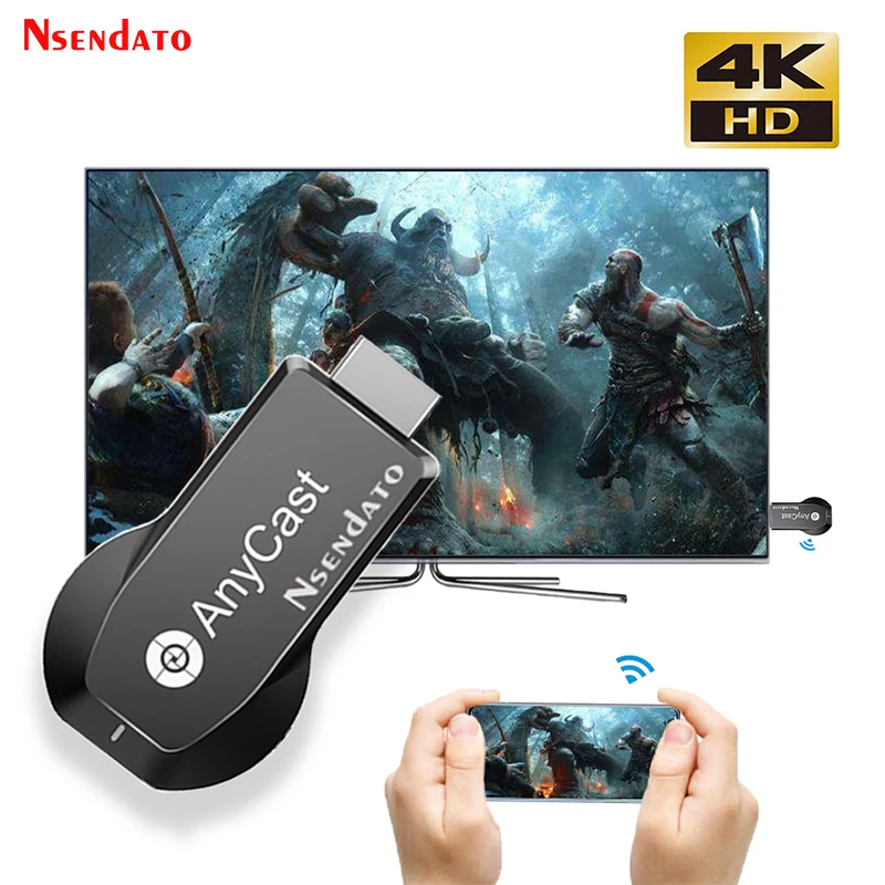 Adapter bezprzewodowy Anycast M100 5G 2.4 4K HD do telewizora, dongle Wifi do wyświetlania obrazu, odbiornik TV z obsługą DLNA AirPlay dla IOS, Android, PC