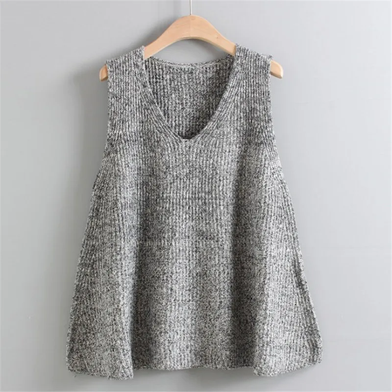 

Fashion Women's Sweater Vest Pullover Knitwear New Autumn Winter V-Neck Yarn Line Knitted Waistcoat Jacket Tops Female