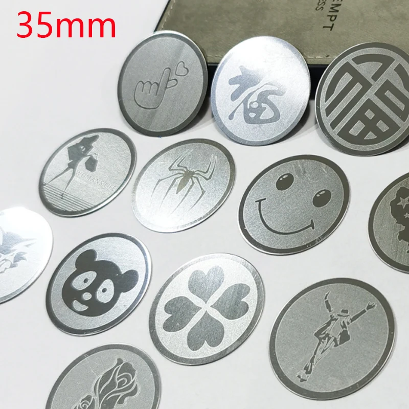 5pcs 35mm Laser pattern Metal Plate disk iron sheet for Magnet Mobile Phone Holder iron Plate Sticker For Car Phone Holder