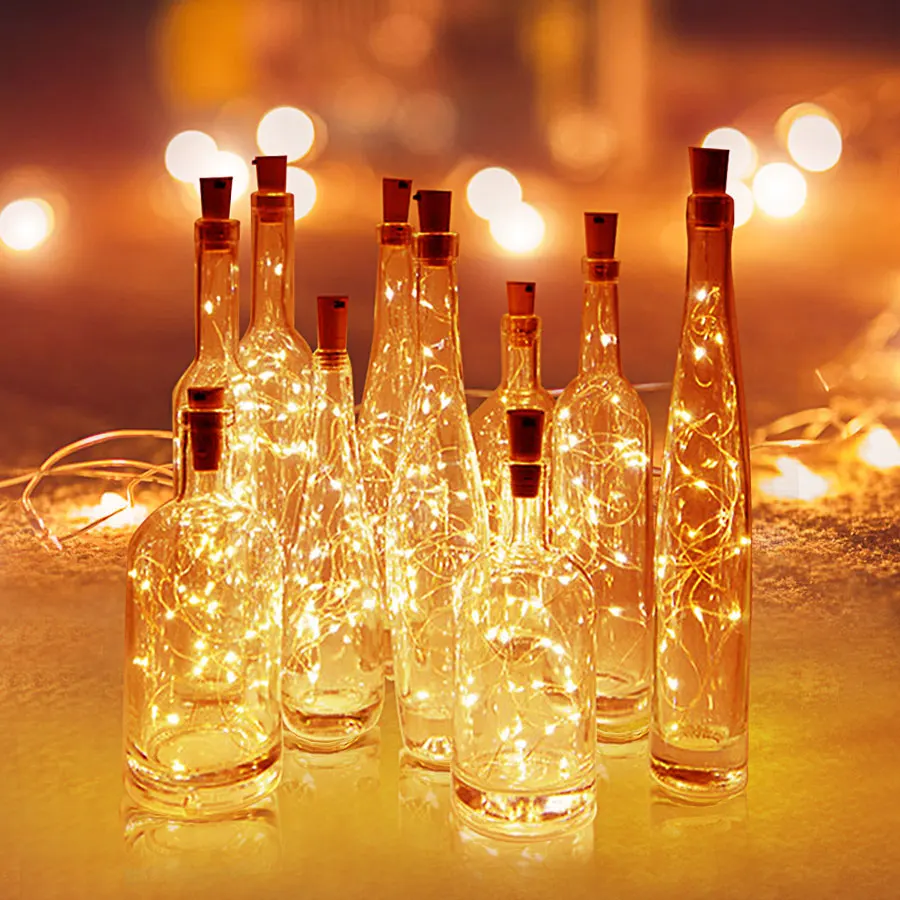 4 PCS Battery powered cork bottle light 2m LED light bar light birthday party wine bottle stopper light bar (Without battery)