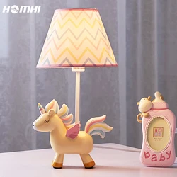 Homhi Unicorn Children's Decorative Table Lamp Indoor Lighting Lamp For Bedroom Baby Room Night Light Bedside Lamp HTL-040