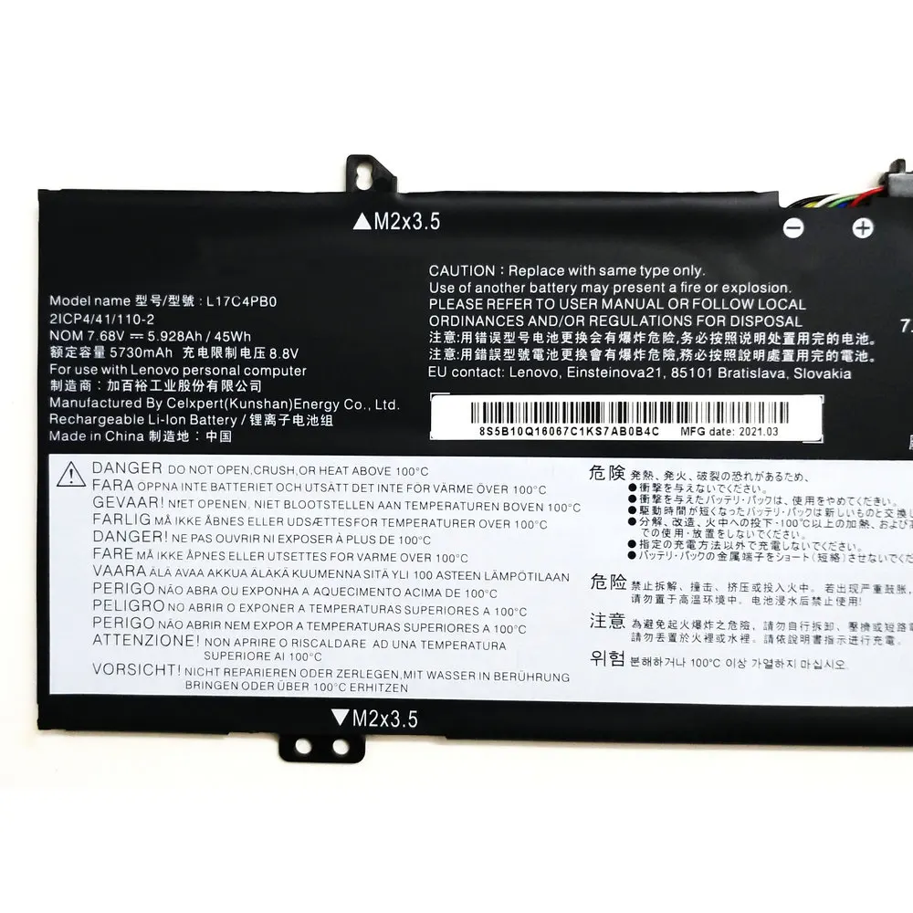 NEW L17C4PB0 Laptop Battery For Lenovo Xiaoxin Air 14ARR 14IKBR 15ARR 15IKBR Ideapad 530S-14IKB 530S-15IKB L17M4PB0 45WH