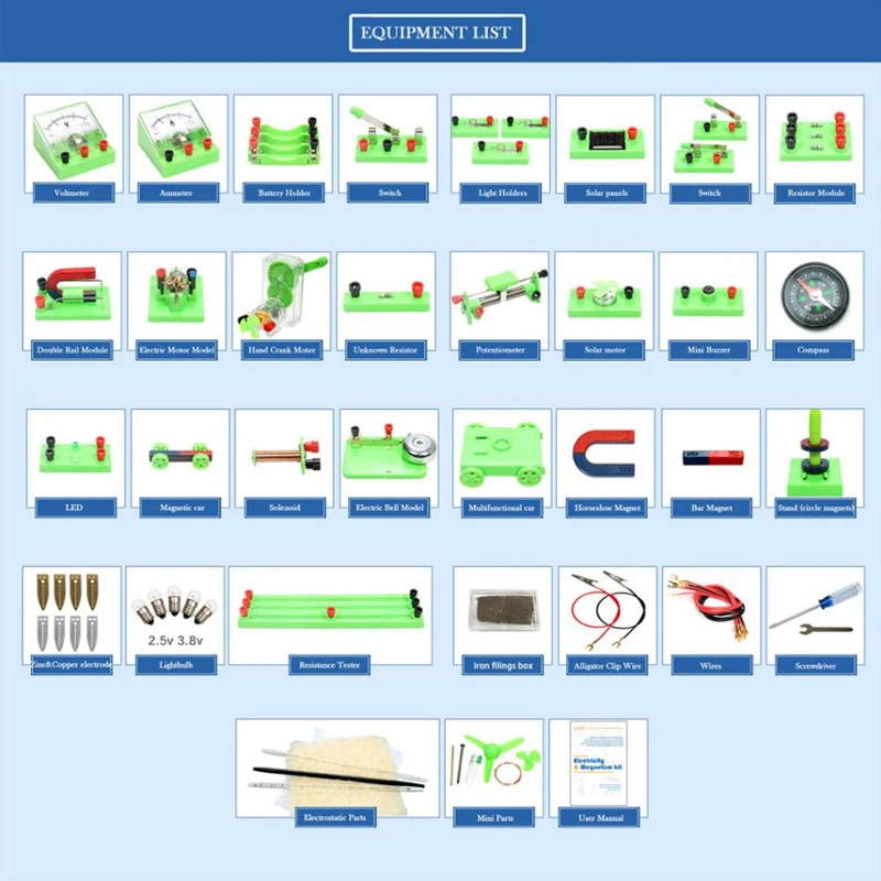 School Physics Labs Basic Electricity Discovery Circuit and Magnetism Experiment Kits for Junior Senior High School
