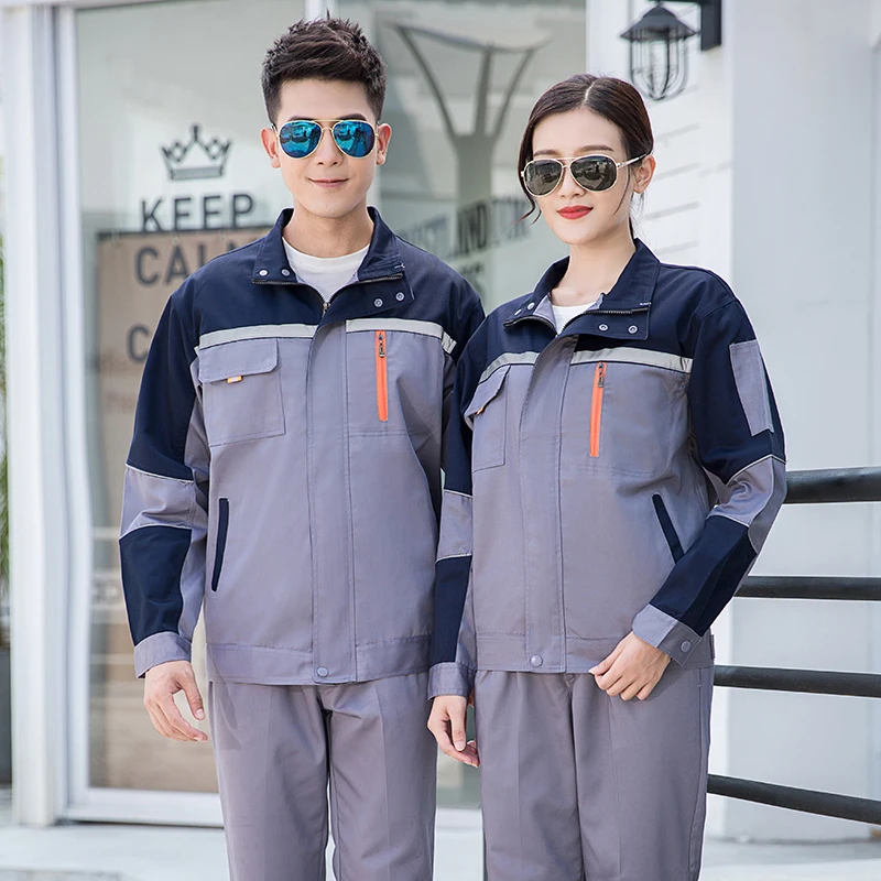 Mechanical Work Clothing Set Men Women Jacket+Pants Auto Repair Workshop Factory Workshop Durable Coverall Uniforms Welding Suit