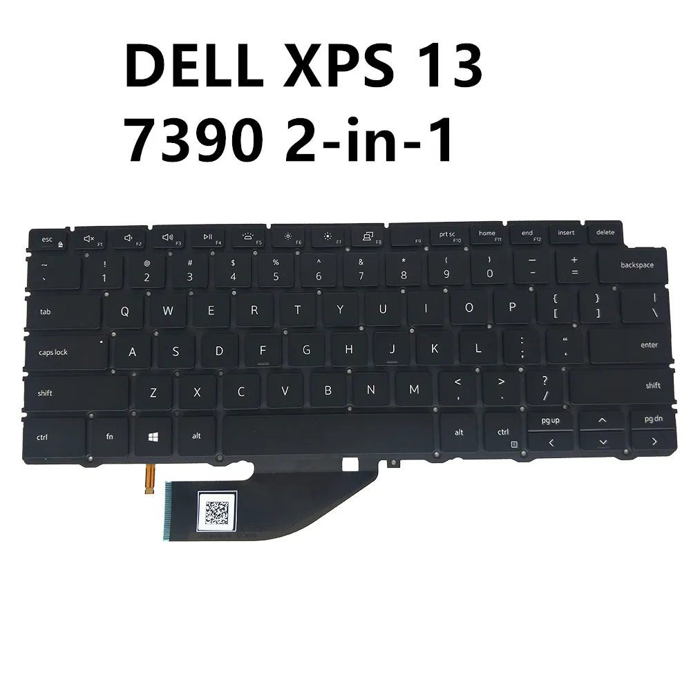 

Клавиатура с подсветкой для ноутбука Dell XPS 13 7390 2 в 1 4J7RW английская Подсветка клавиатуры/Teclado 04J7RW NSK-ET0BC PK132C91A00