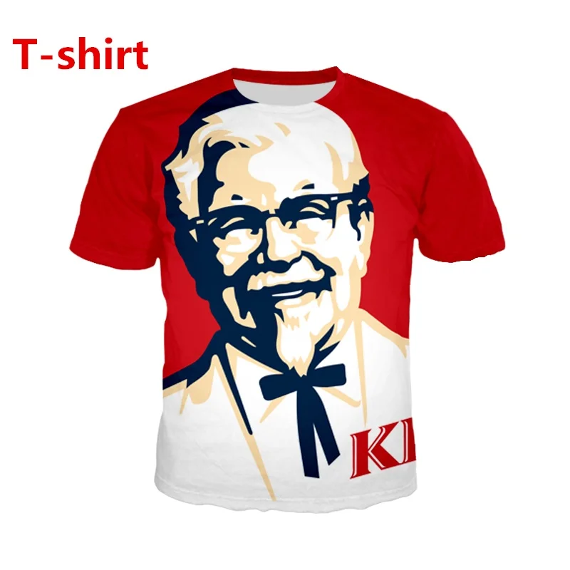 New Unisex KFC Colonel 3D Print Causal Clothing Fashion Men Women Hip HopT-shirt Plus Size S-7XL Harajuku Graphic T Shirts