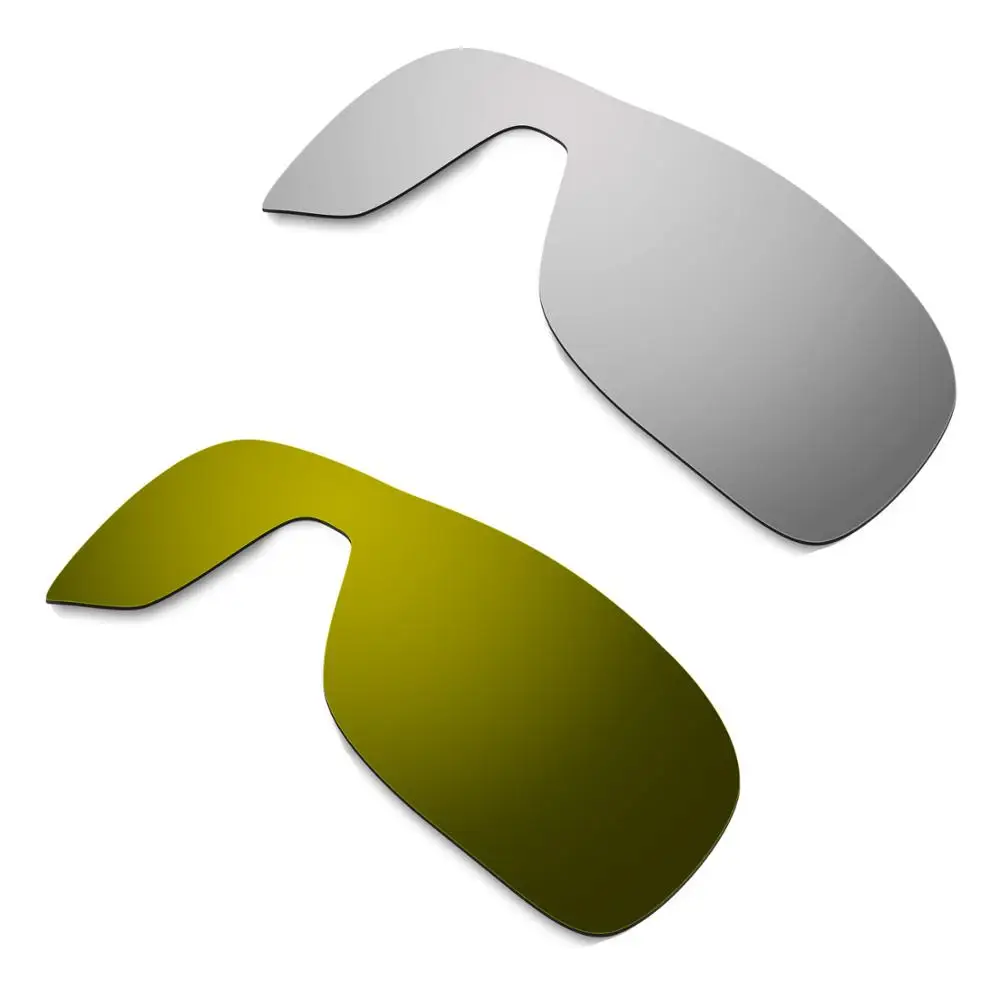 

HKUCO For Turbine Rotor Sunglasses Replacement Polarized Lenses 2 Pairs - Silver & Bronze