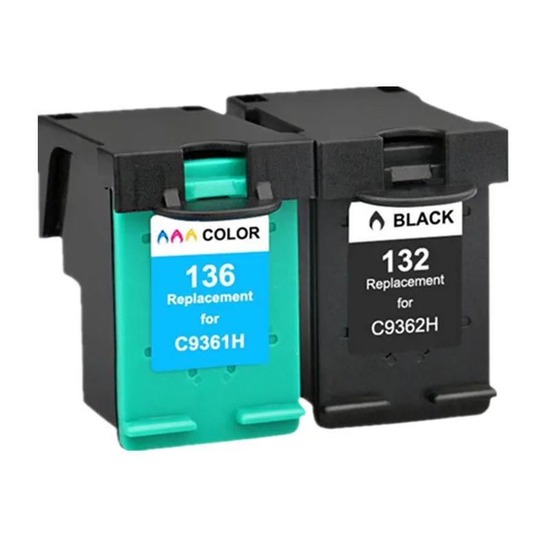 Compatible for hp 132 136 Ink Cartridge For HP132 for hp136 Photosmart 2573 C3183 1513 Officejet 6213 5443 D4163 pcs1513 Printer