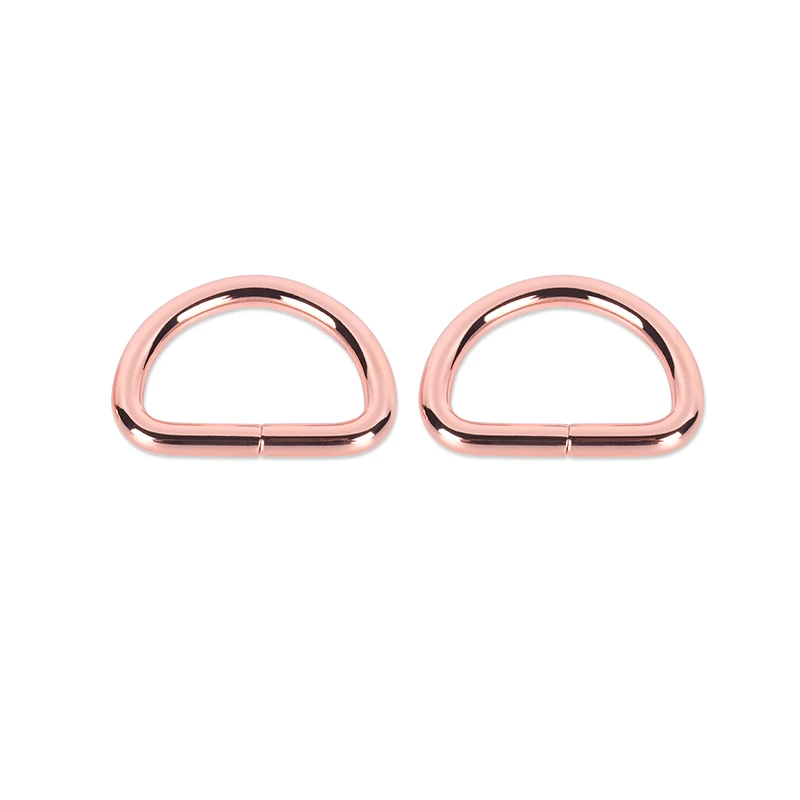 10x DIY Metal D ring, Handbag Ring in Rose Gold Color with Different size