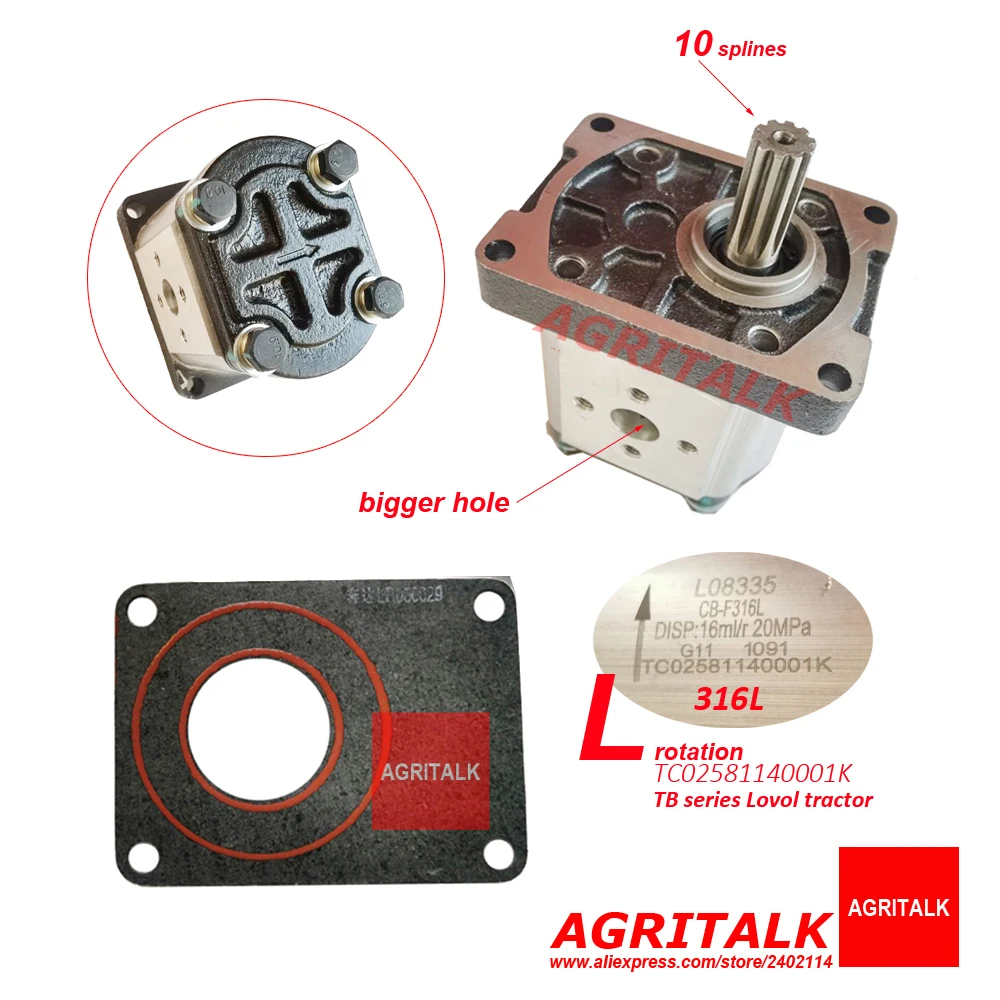 Imagem -02 - Bomba de Engrenagem Adequada para Trator Lovol Tc02581060001k Tc02581140001k Tc02581010001k Tb1s402010020k