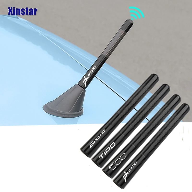 

4.7 Inch Carbon Fiber Short Radio Antenna Sticker For Fiat 500 500X 500L 500C Punto Tipo Bravo Auto Accessories