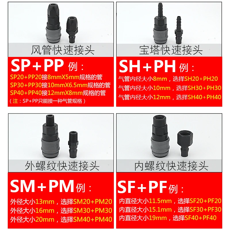 conector-de-engate-rapido-tipo-c-de-plastico-e-aco-com-travamento-automatico-yiyun-sh40-ph40-sf20-pf20-sf30-pf30-sf40-pf40