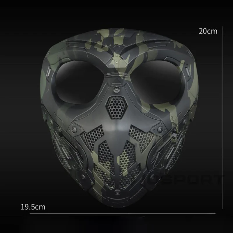 DulMilitary Airsoft Full Face Mask, Sunker, Paintball, Sauna, Buccal, Facial Protective, Equipment, Accessrespiration