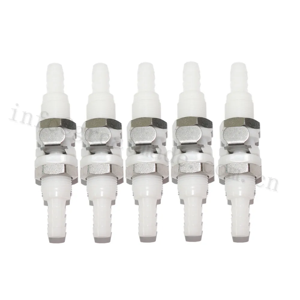 5 Set/Pack Plastic Quick Connect Male/Female Coupling Connector 1/8''  3/16''  1/4'' Hose Barb Insert