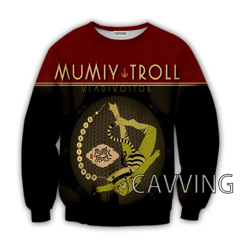 CAVVING 3D Printed  Mumiy Troll  Crewneck Sweatshirts Harajuku Styles Tops Long Sleeve Sweatshirts for Men/women