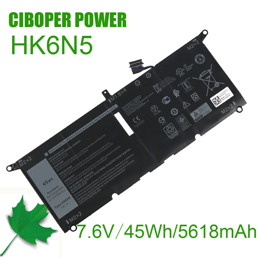 

CP Laptop Battery HK6N5/DXGH8 45Wh /52Wh 0H754V P115G P113G For XPS 13 9370 9380 Inspiron 5390 5391 7390 7391 7490 9370 9380