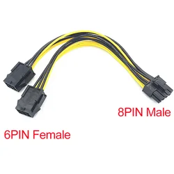 8Pin Male to Dual 6 Pin Female Cable Adapter 20cm GPU 8 Pin To Graphics Video Card PCI Express Power Splitter Cable Adapter