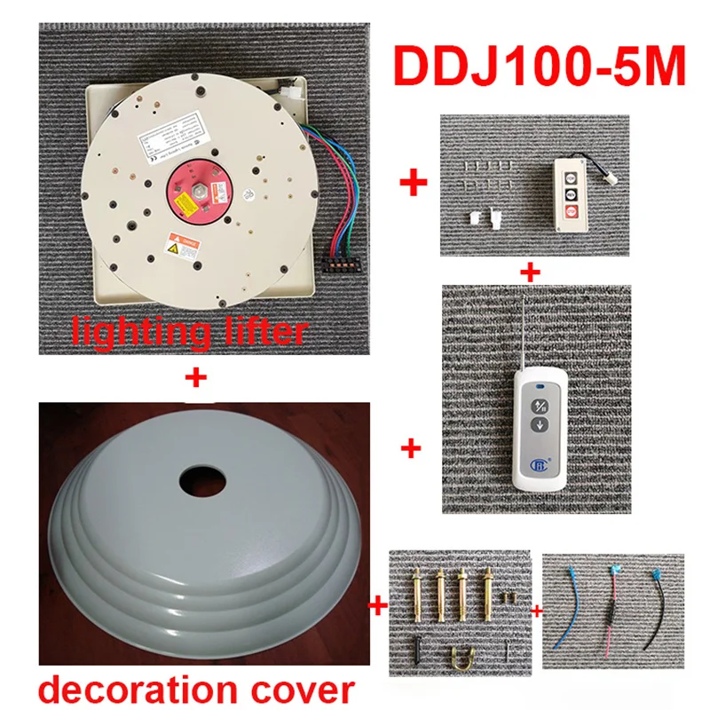 

100KGS 5M Crystal Lights Lifter and Cover Lighting Lifter Chandelier Hoist Lamp Lifting System Electric winch Light Motor