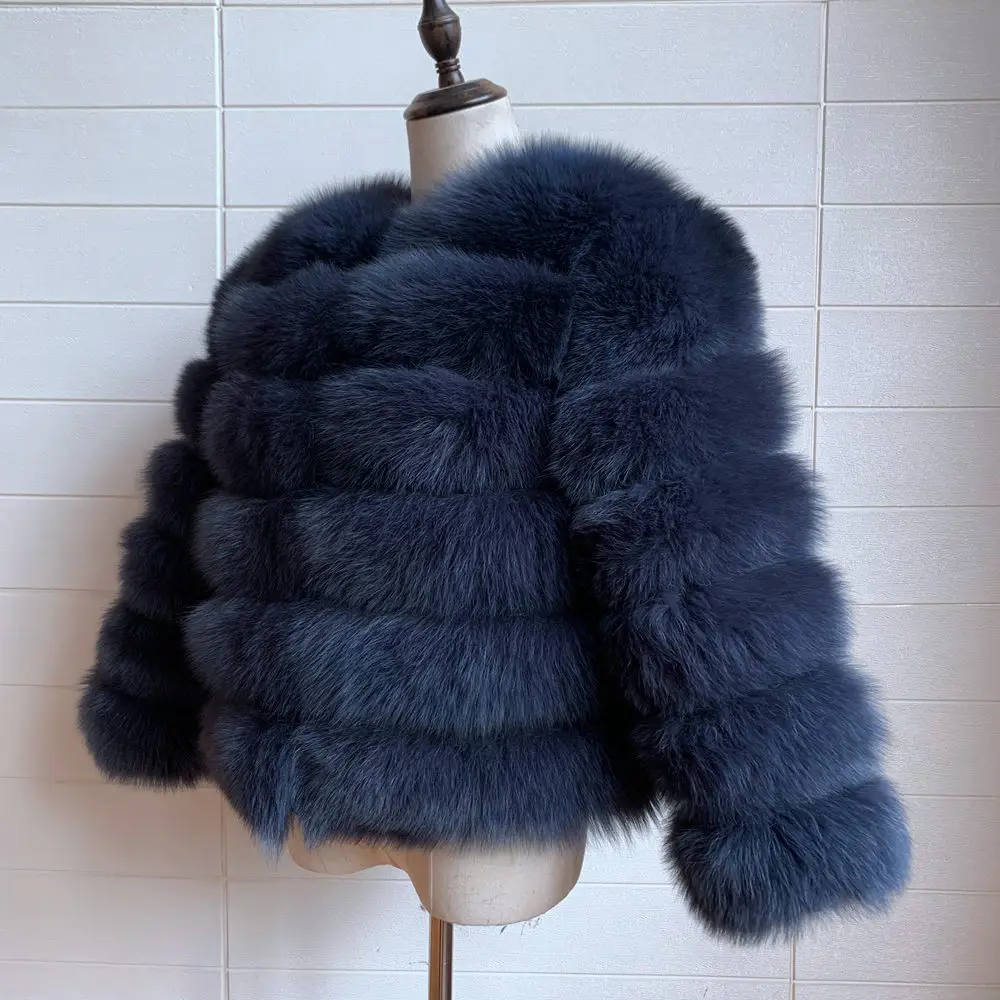 100% Natural Fur Jacket Real Fur Coat Winter Jacket Women Natural Fox Fur Luxury Fashion 50cm Short Jacket Wholesale Hot 2022