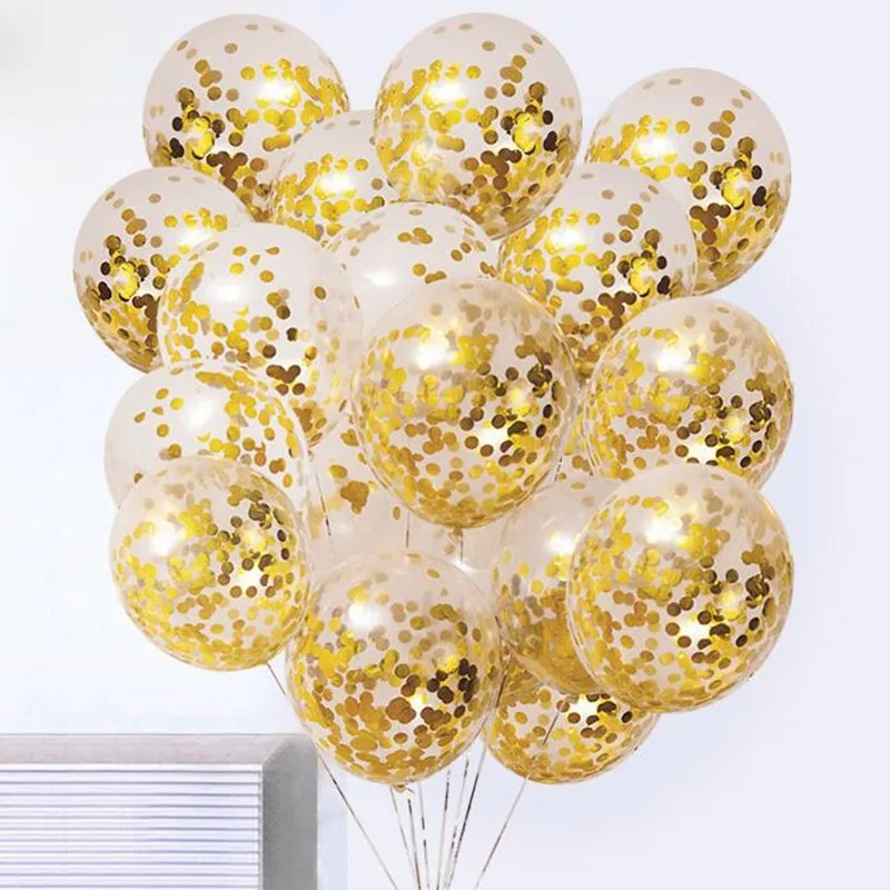 5 pz/lotto 12 pollici Brillante Coriandoli Palloncini In Lattice Matrimonio Festa di Compleanno Decorazione Air Glitter Ball Baby Shower Helium globos